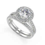 Gillian Halo Pave Round Cut Diamond Engagement Ring - Nivetta
